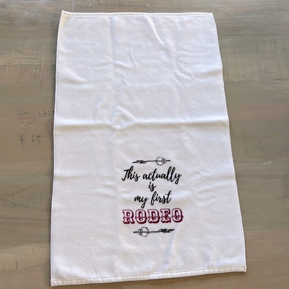 🆕 “My First Rodeo” towel / burp cloth. NWT. - Picture 3 of 4